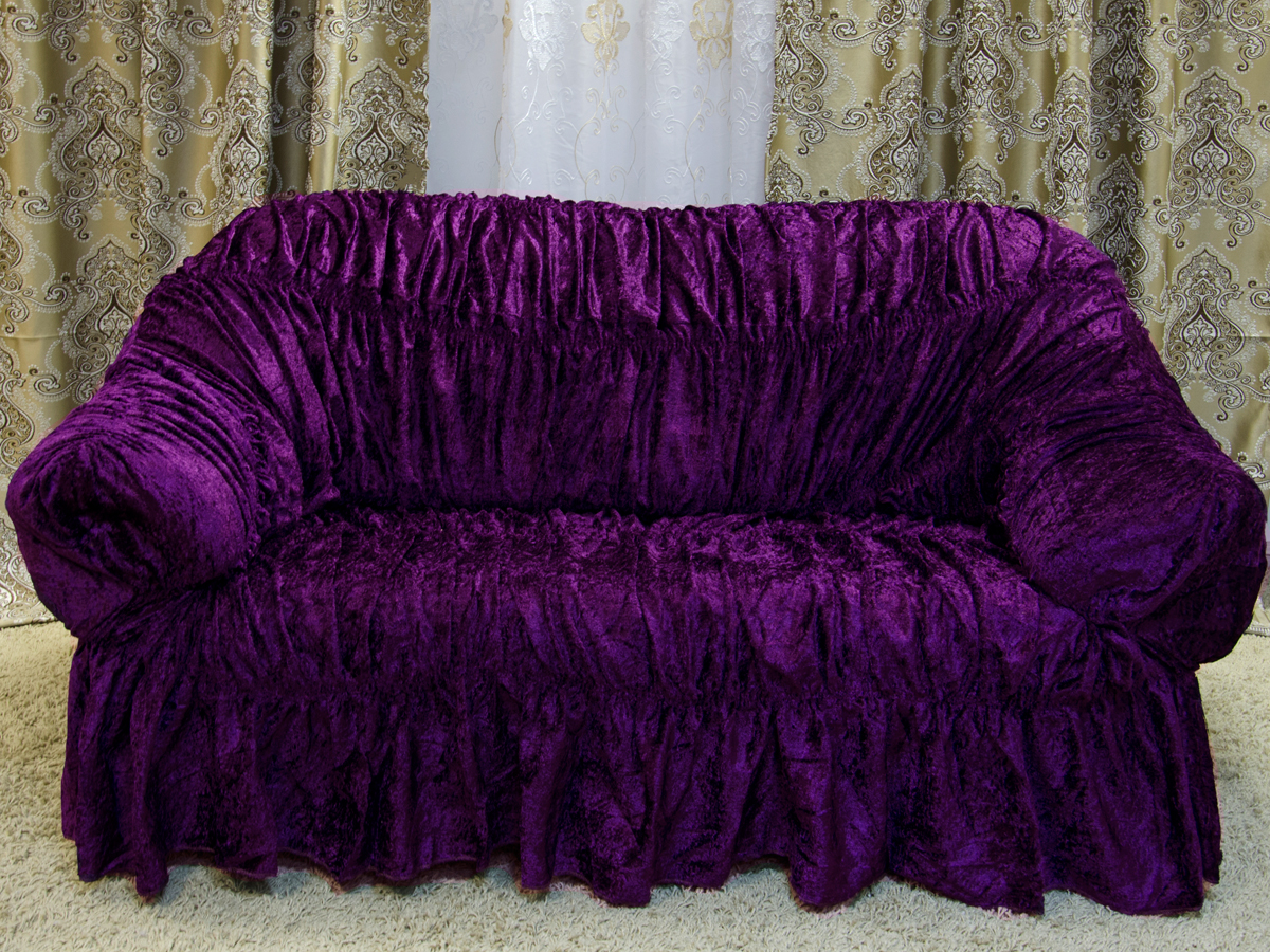 фото Чехол для трехместного дивана "МарТекс", цвет: фиолетовый. 05-0603-3