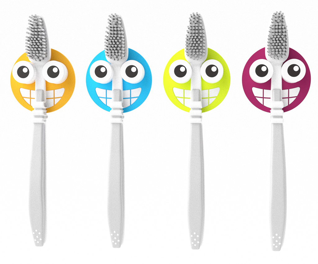 фото Держатель для зубной щетки Balvi "Emoji", цвет: зеленый