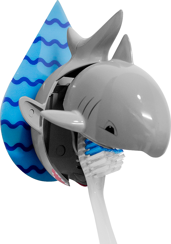 фото Держатель для зубной щетки Balvi "Shark", цвет: серый