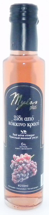 фото Mylos Plus Уксус Красный Винный, 6%, 0,25 л