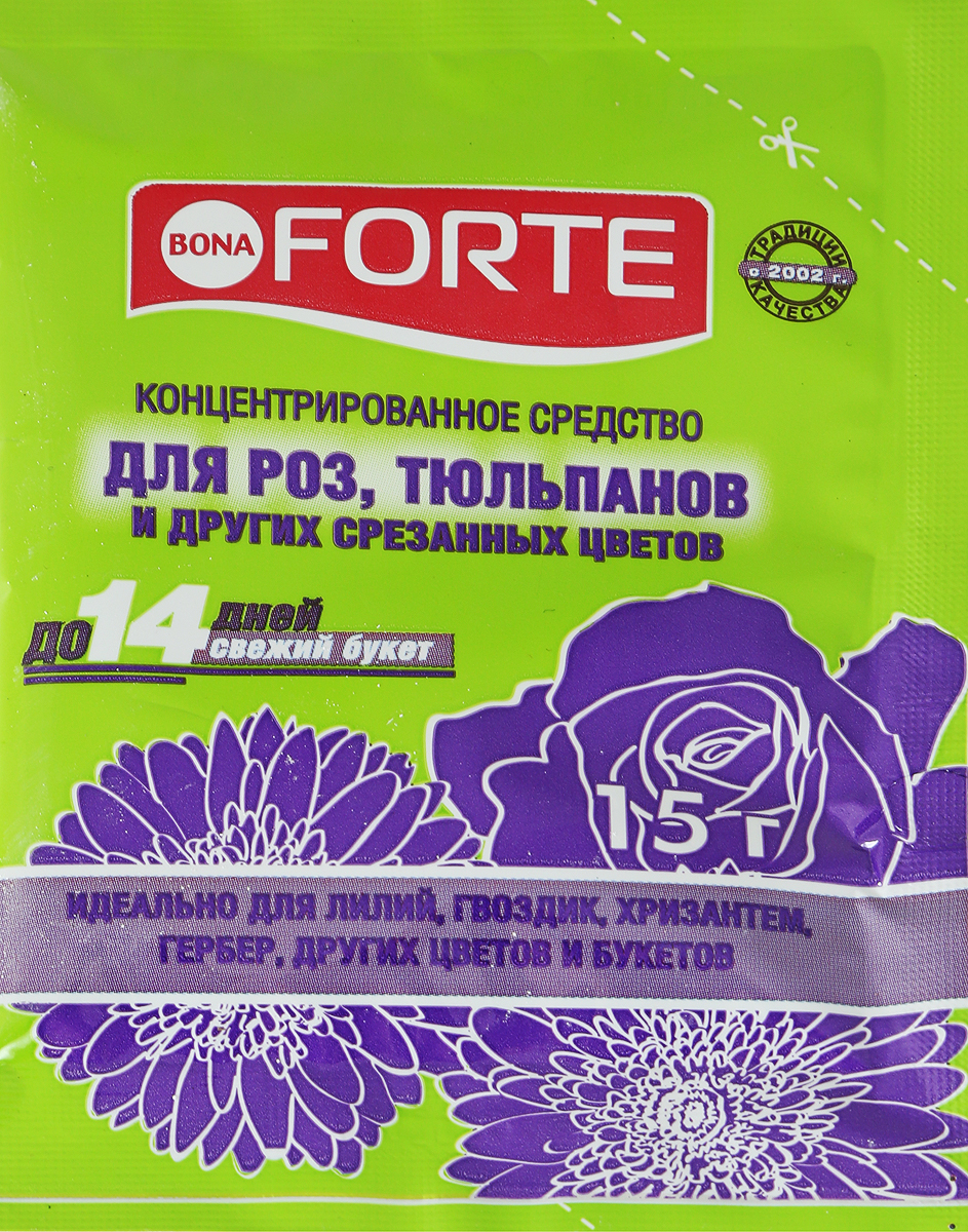 фото Средство для продления жизни срезанных цветов "Bona Forte", 15 г