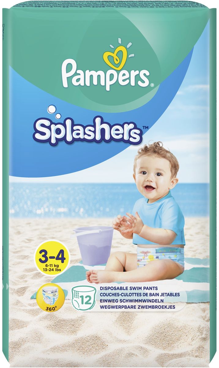 фото Pampers Трусики для плавания Splashers 6-11 кг размер 3-4 12 шт