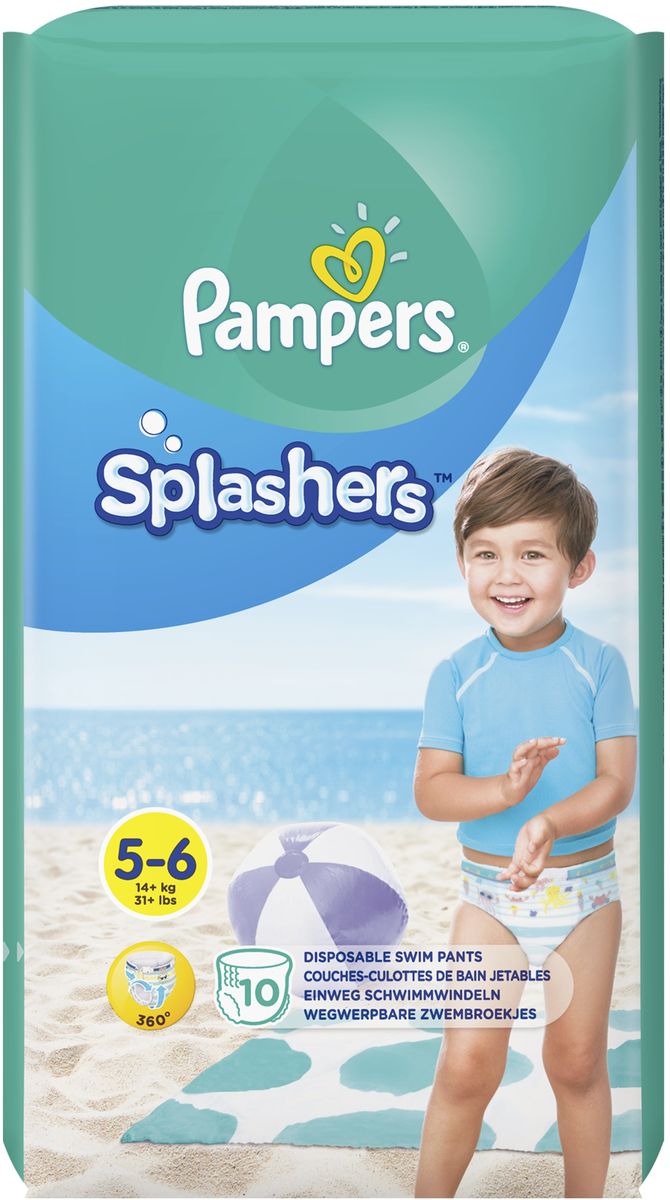 фото Pampers Трусики для плавания Splashers 15 кг+ (размер 5-6) 10 шт