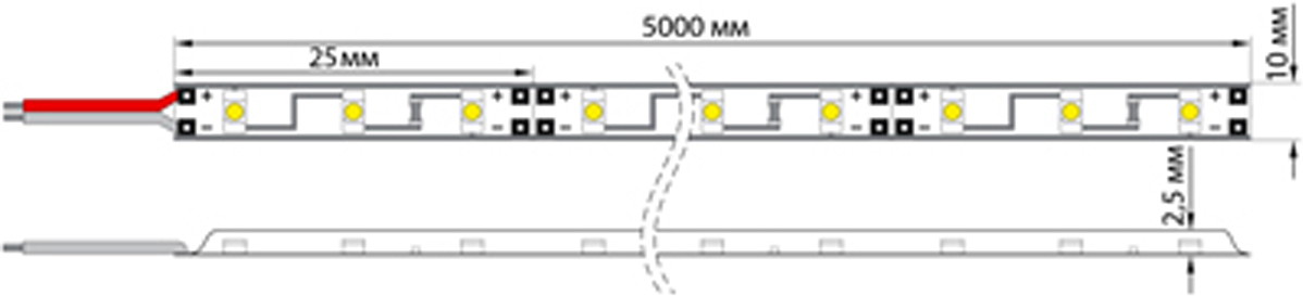 фото Светодиодная лента Neon-Night "SMD 3528", 8 мм, IP23, 60 LED/m, 12V, цвет: белый (упаковка 5 м.)