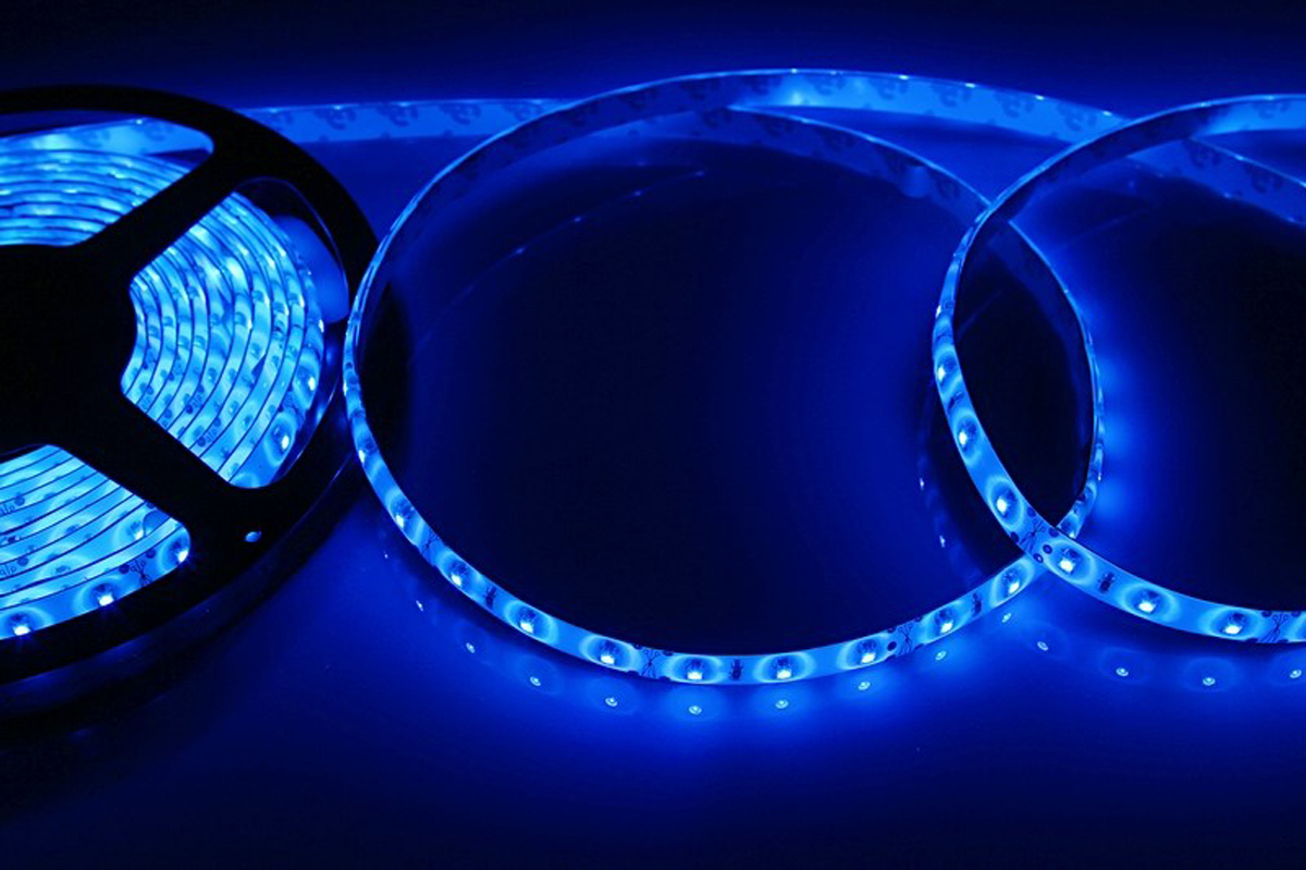 фото Светодиодная лента Neon-Night "SMD 3528", силикон, 8 мм, IP65, 60 LED/m, 12V, цвет: синий (упаковка 5 м.)