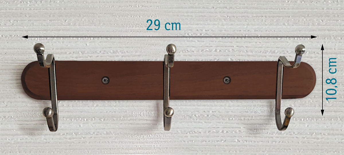 фото Вешалка настенная Tatkraft "Charm", с двойными крючками, цвет: коричневый, 29 x 9,8 x 10,8 см