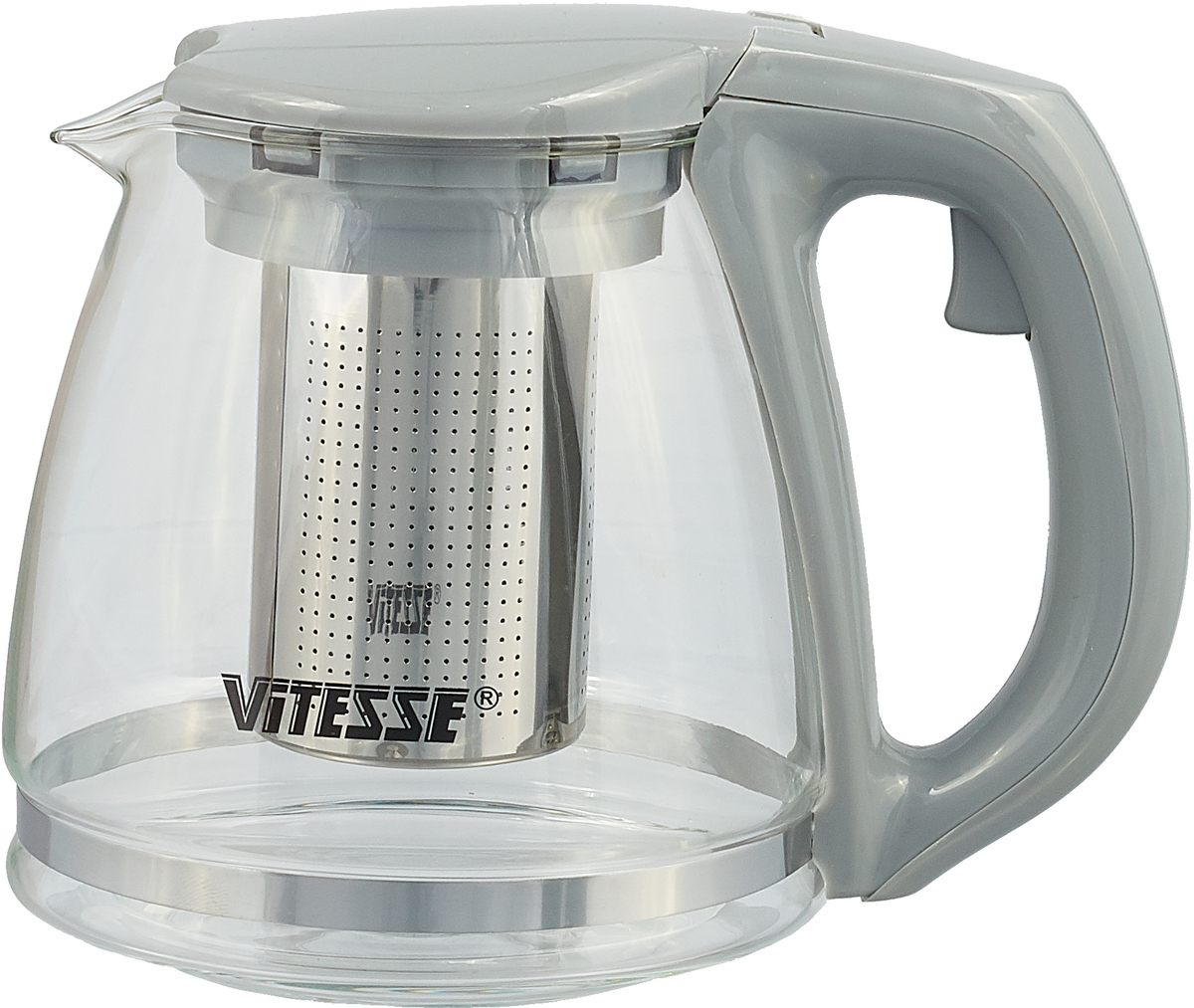 фото Чайник заварочный "Vitesse", цвет: серый, 1,1 л. VS-4001
