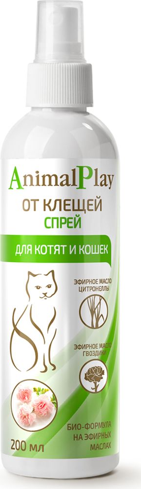 фото Спрей репеллентный для котят и кошек "Animal Play", от клещей и эктопаразитов, 200 мл