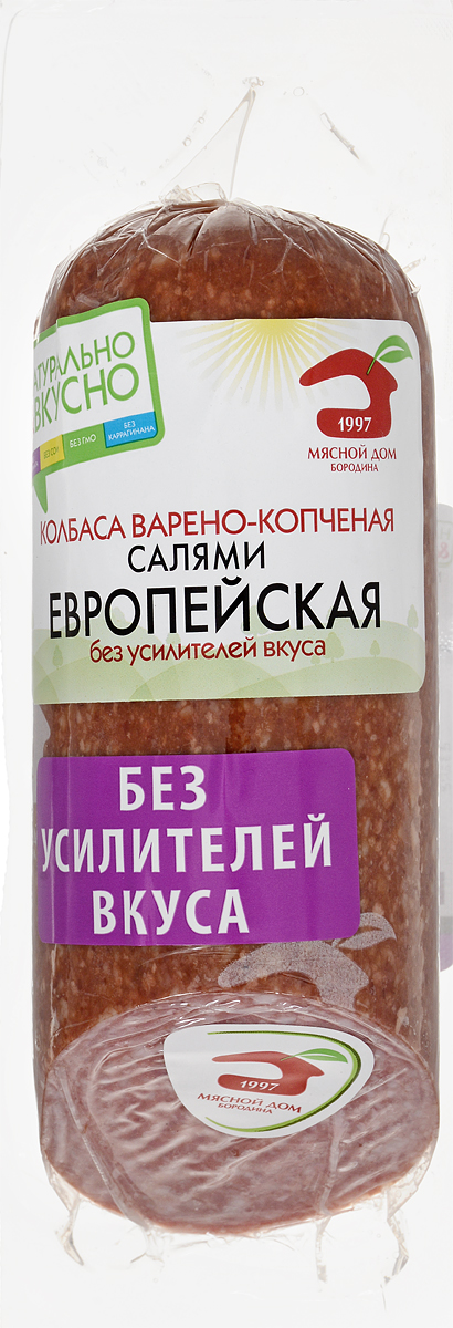 МД Бородина Салями Европейская колбаса варено-копченая, 320 г