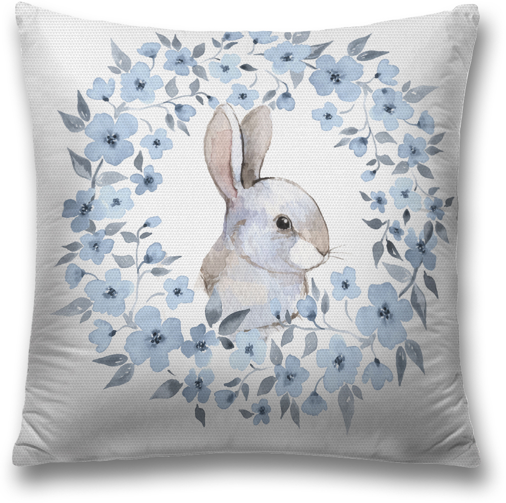 фото Наволочка декоративная Magic Lady "Кролик", цвет: белый, голубой, 45 x 45 см