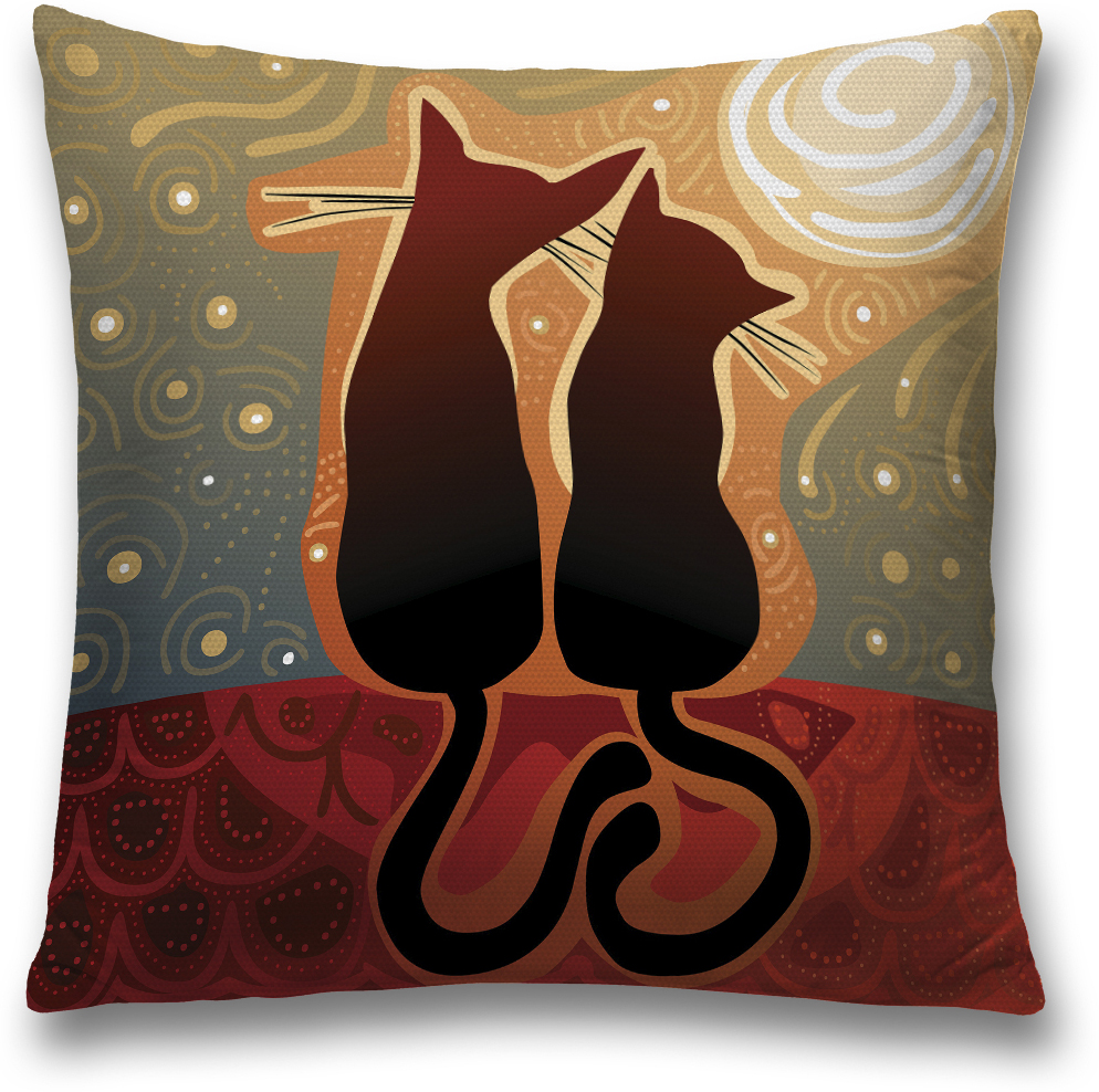 фото Наволочка декоративная Magic Lady "Влюбленные коты", цвет: коричневый, цвет: коричневый