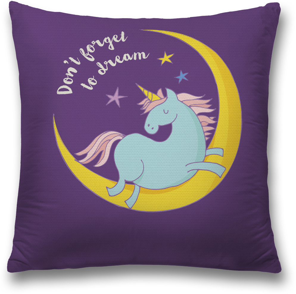 фото Наволочка декоративная Magic Lady "Единорог на луне", цвет: фиолетовый, 45 x 45 см