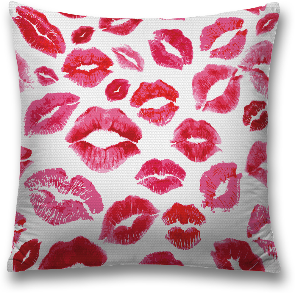 фото Наволочка декоративная Magic Lady "Поцелуи", цвет: белый, розовый, 45 x 45 см