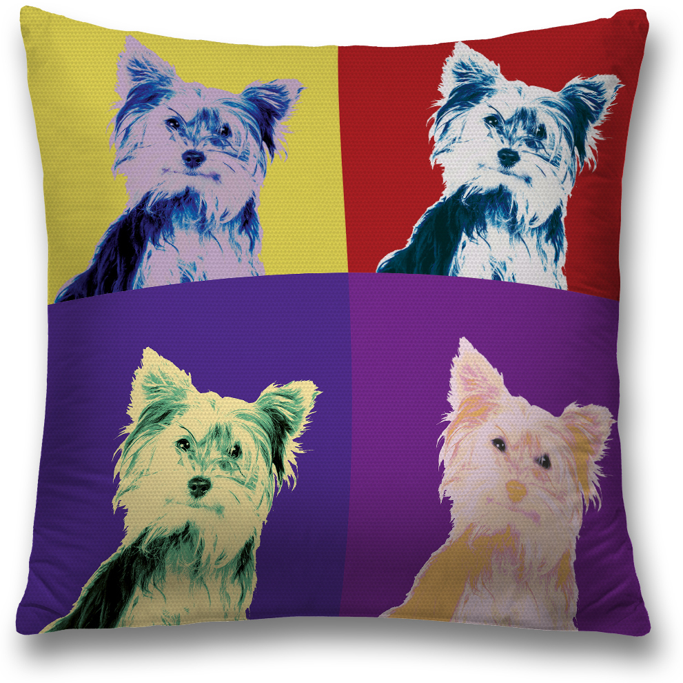 фото Наволочка декоративная Magic Lady "Собаки в стиле поп-арт", цвет: разноцветный, с фотопечатью