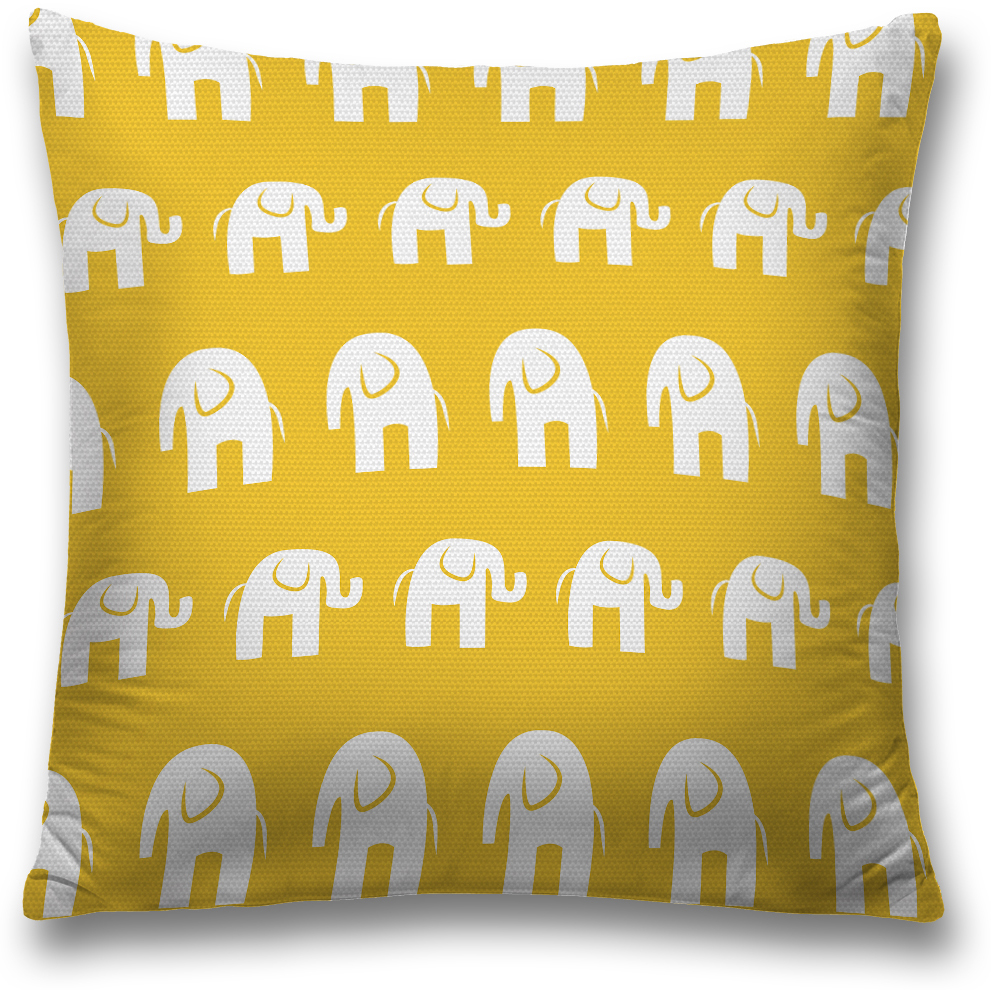 фото Наволочка декоративная Magic Lady "Слоны", цвет: желтый, 45 x 45 см