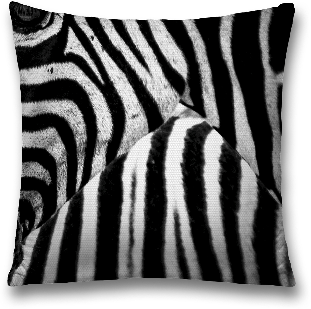 фото Наволочка декоративная Magic Lady "Принт зебра", цвет: белый, черный, 45 x 45 см