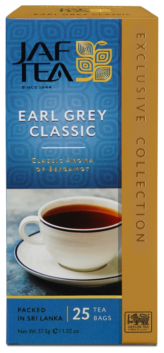 Чай цейлонский JAF TEA "Earl Grey Classic" черный, с ароматом бергамота, 25 пакетиков