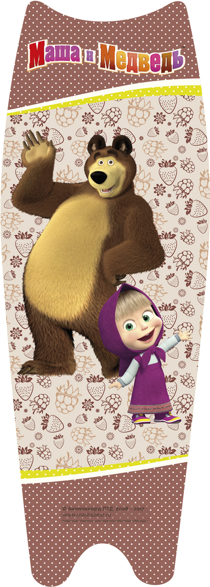 фото Самокат детский 1TOY "Маша и Медведь", трехколесный, цвет: коричневый