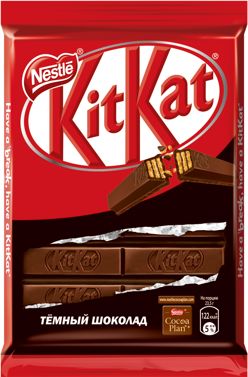 Шоколад Nestle kit kat темный с хрустящей вафлей 94г мяг/уп (4606272039968)