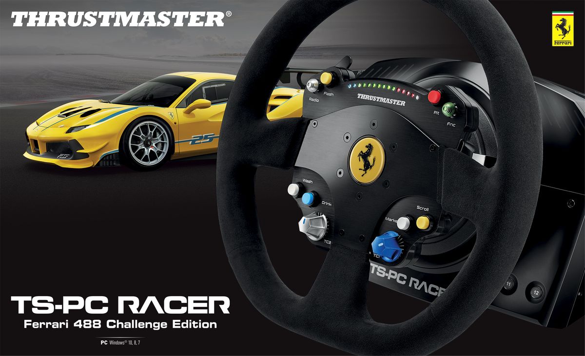 фото Руль игровой Thrustmaster TS-PC Racer Ferrari 488 + Ручной тормоз Tssh Sequential Shifter & Handbrake, PC, THR95