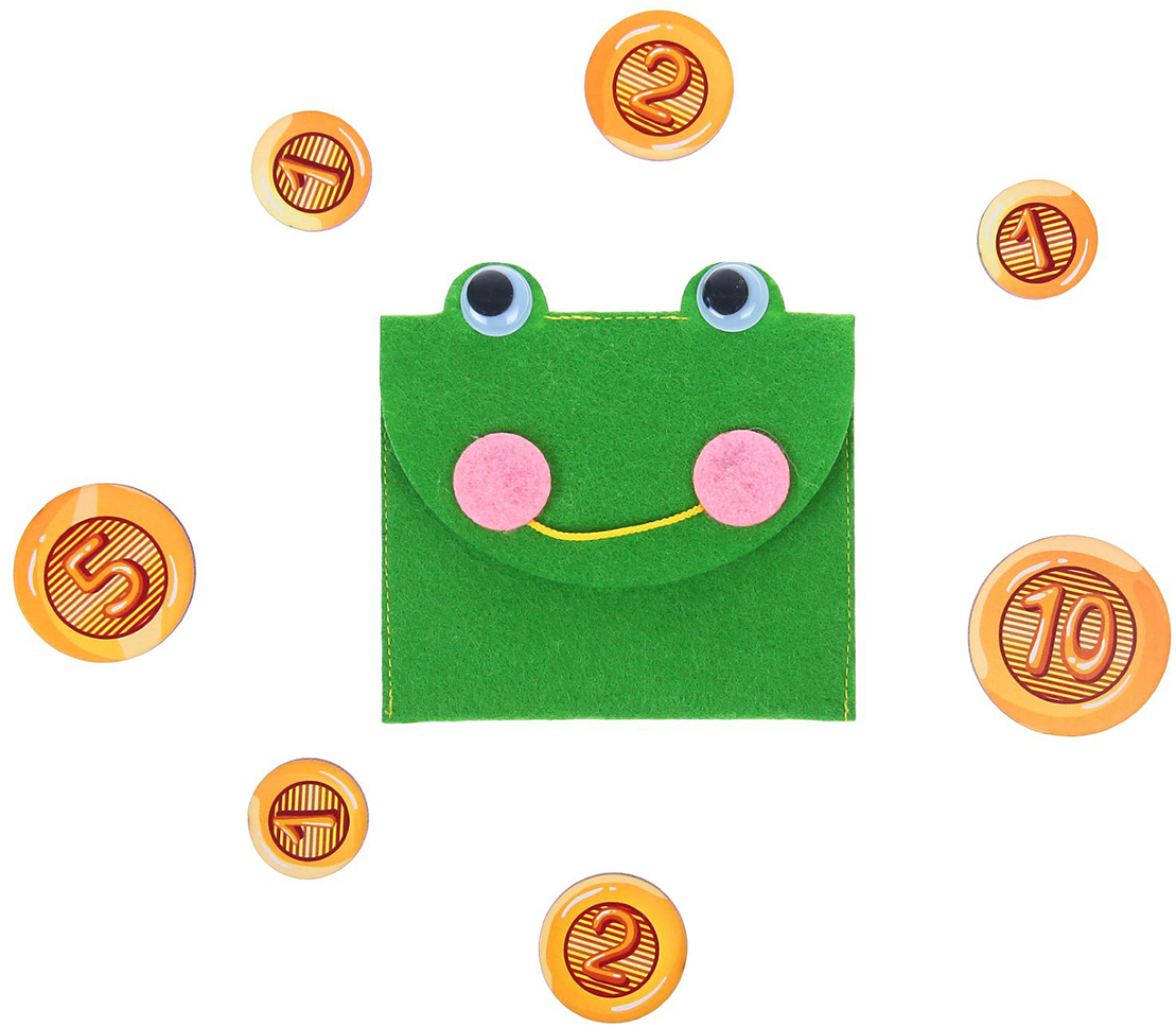 фото Smile Decor Обучающая игра Кошелек с монетами с монетами Лягушка