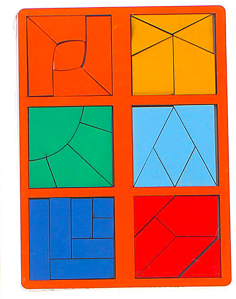 Smile Decor Обучающая игра Сложи квадрат 3 уровень Мини цвет оранжевый