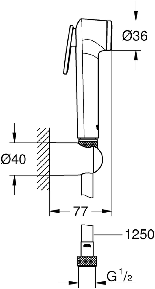 фото Душевой набор с гигиеническим душем GROHE "Tempesta-F". 27812IL1