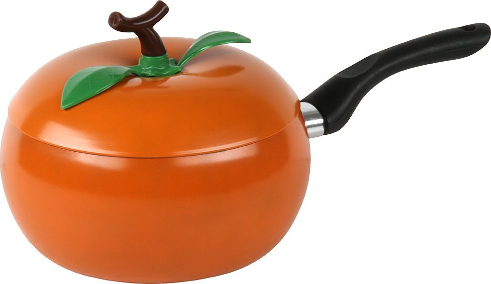 фото Ковш Pomi d’Oro "Vegetto", с крышкой, цвет: оранжевый, диаметр 18 см Pomi d'oro