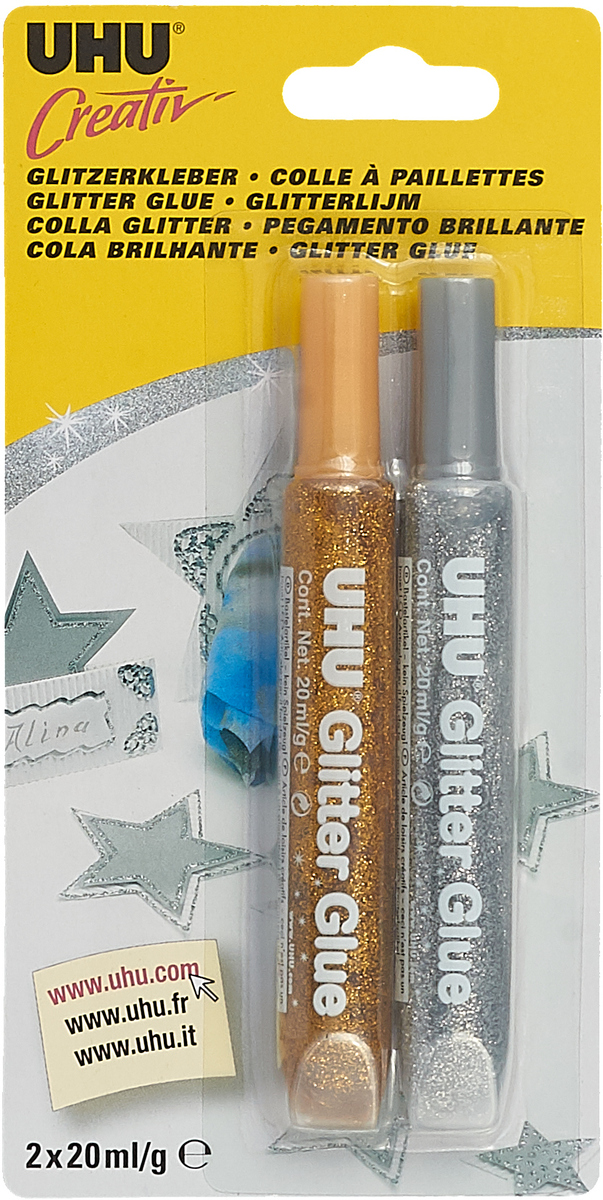 фото UHU Клеящие блестки Glitter Glue 2 х 20 мл