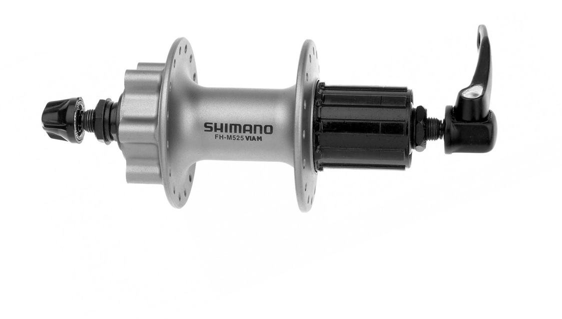 фото Втулка задняя Shimano "Deore M525A", 32 отверстия, 8/9ск, QR, 6-болт, цвет: серебристый. EFHM525ABZS