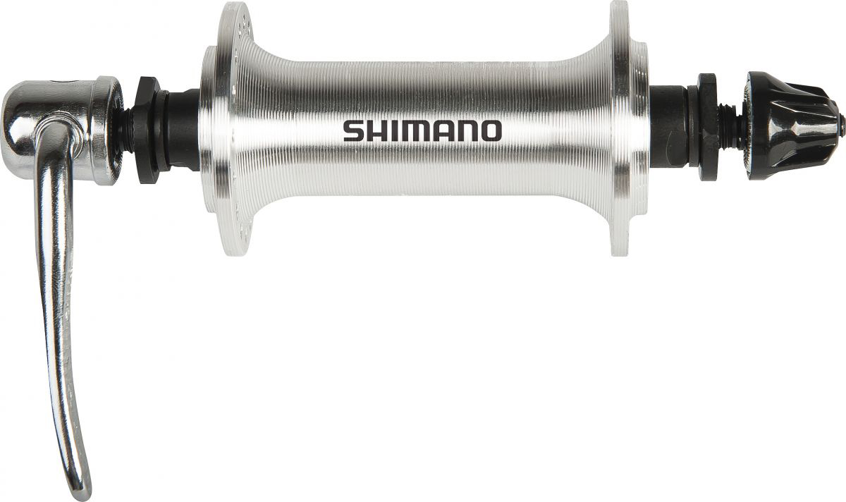 Втулка передняя Shimano RS300, 36 отверстий, QR 129 мм, цвет: серебристый втулка передняя shimano claris 2400 36 отверстий qr 129 мм цвет черный