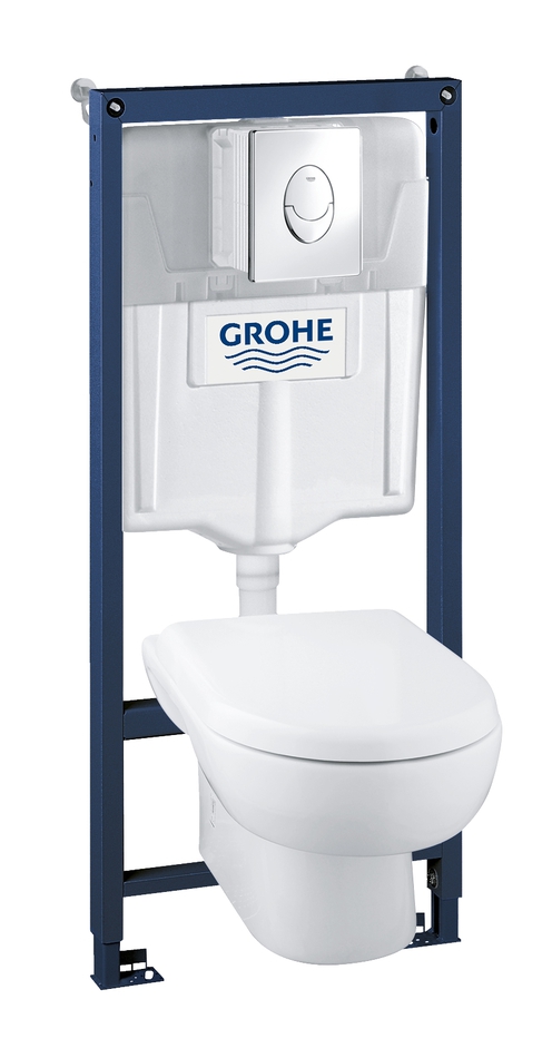 фото Инсталляция с подвесным унитазом и панелью смыва Grohe "Grohe Blue". 39191000