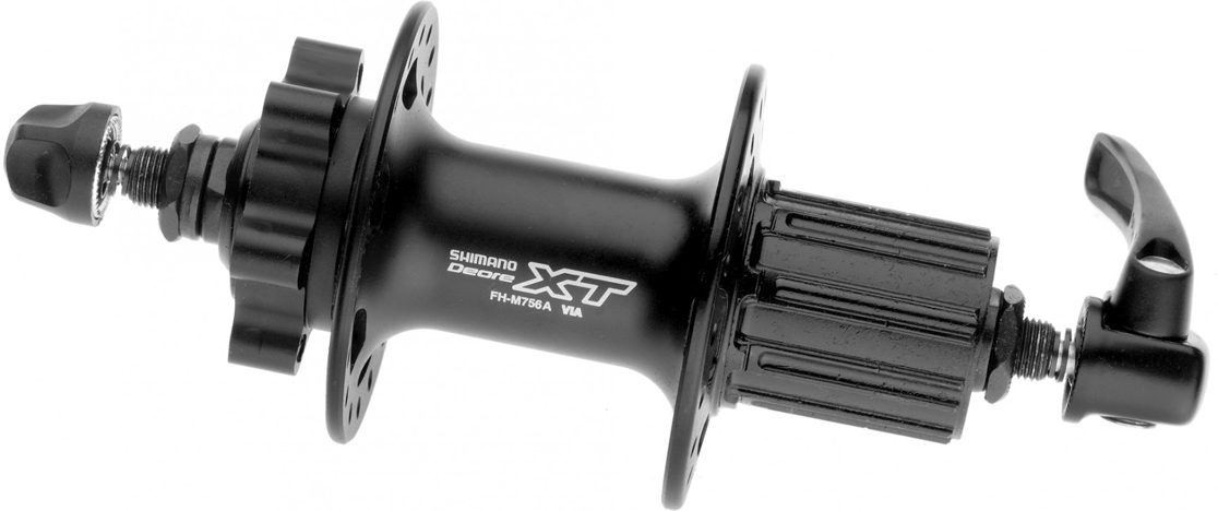 фото Втулка задняя Shimano "XT M756A", 32 отверстия, 8/9/10ск, QR, 6-болт, цвет: черный