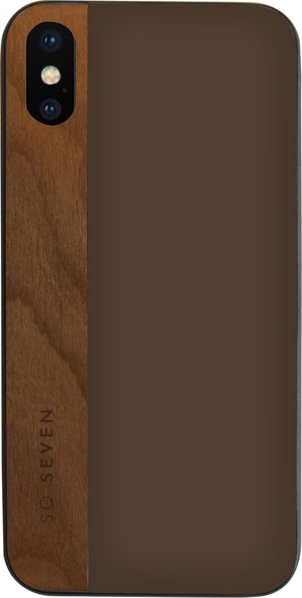 фото So Seven Dandy чехол для Apple iPhone X, Dark Gray Wood