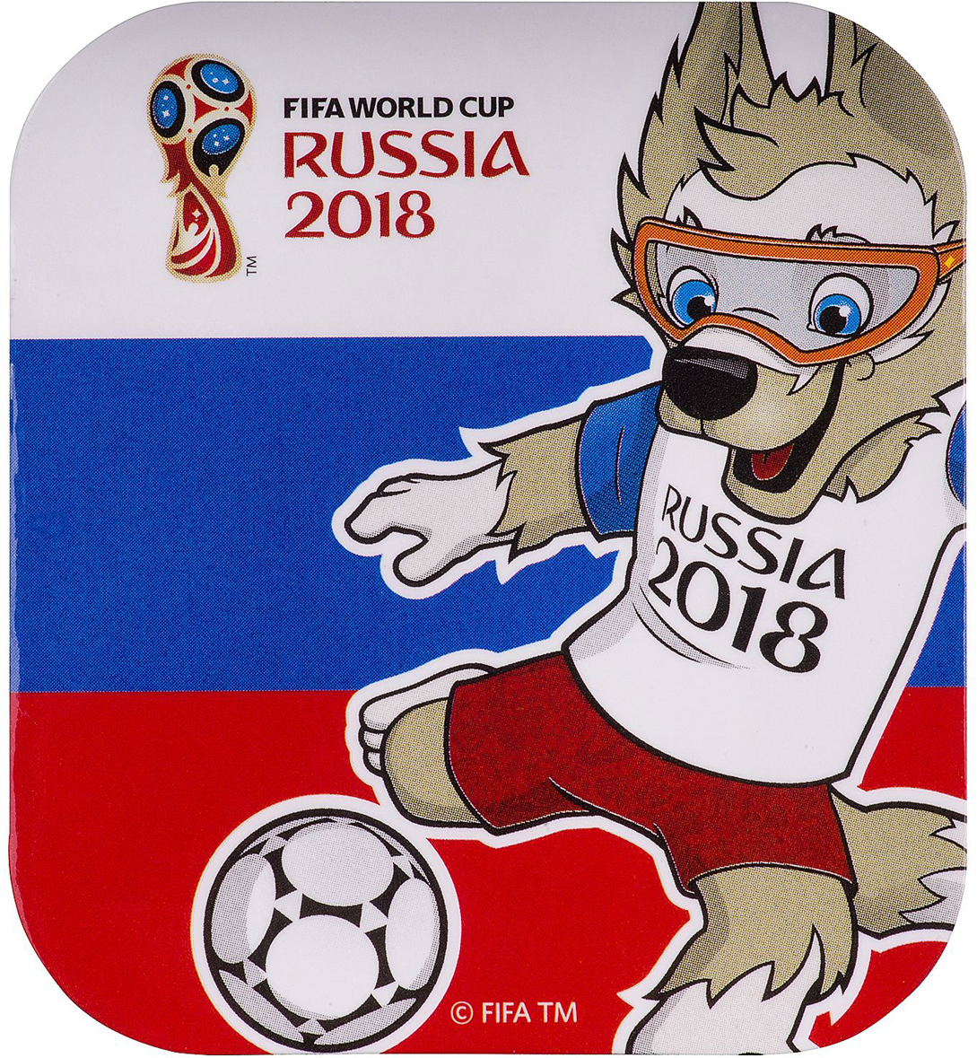 фото Магнит сувенирный FIFA 2018 "Забивака Улыбайся! Триколор", 5,5 х 6 см. СН533 Fifa world cup russia