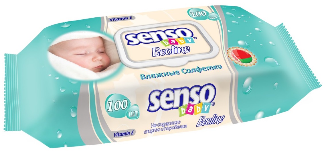 фото Senso Baby Ecoline Влажные салфетки с крем-бальзамом 100 шт