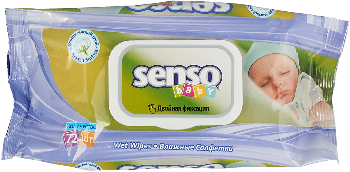 фото Senso Baby Ecoline Влажные салфетки с крем-бальзамом 72 шт