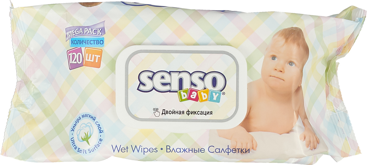 фото Senso Baby Ecoline Влажные салфетки с крем-бальзамом 120 шт