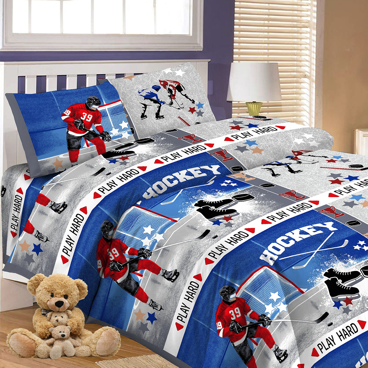 фото Комплект детского постельного белья Letto "Хоккей", 1,5 спальный, наволочка 50x70. hockey50 Letto home textile