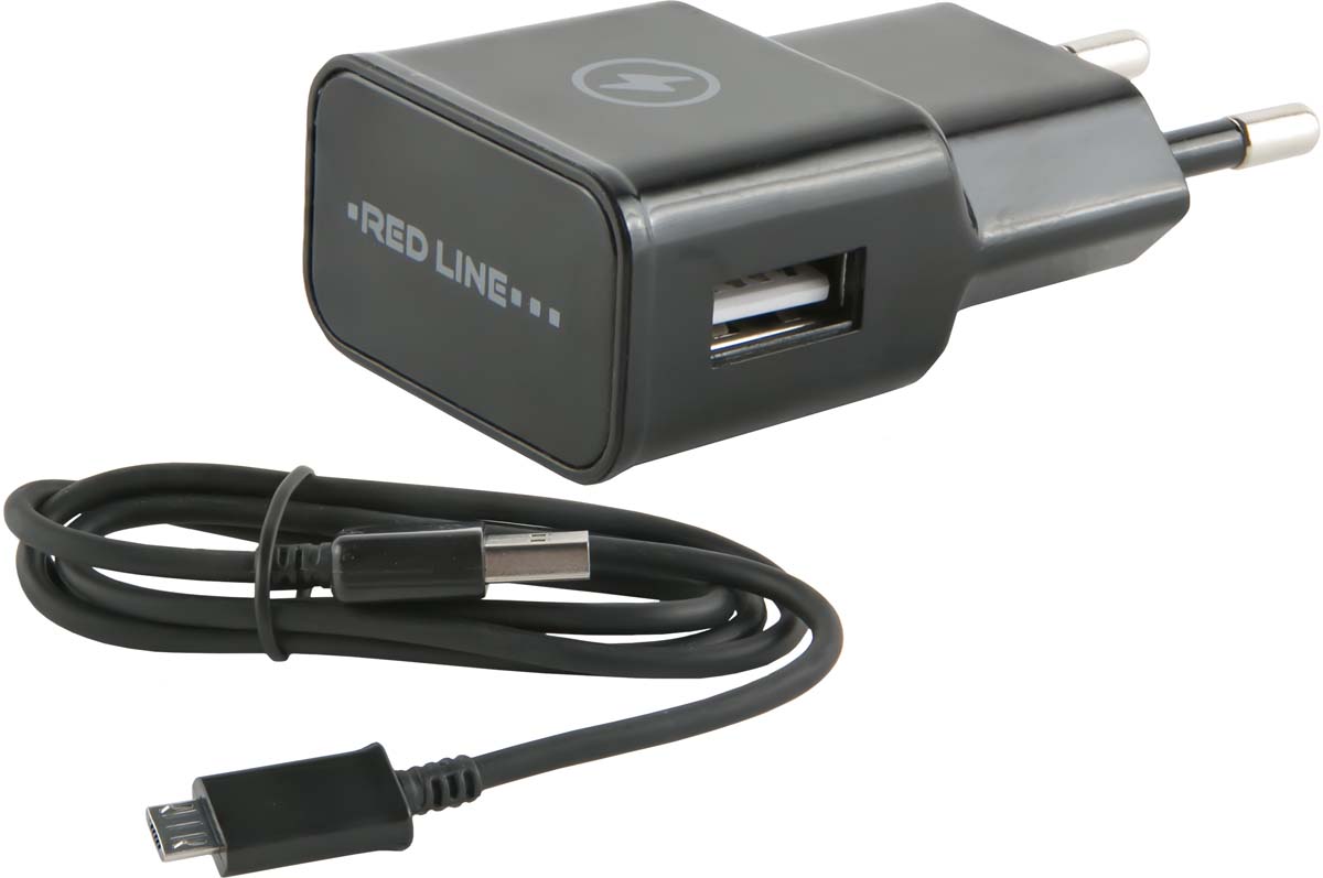 фото Red Line NT-1A, Black сетевое зарядное устройство + кабель micro USB