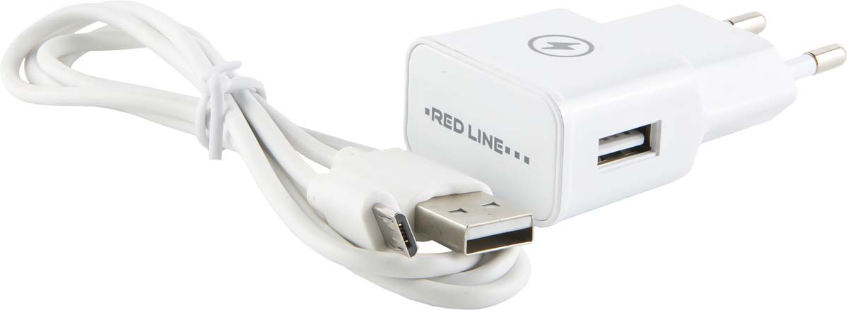 фото Red Line NT-1A, White сетевое зарядное устройство + кабель micro USB