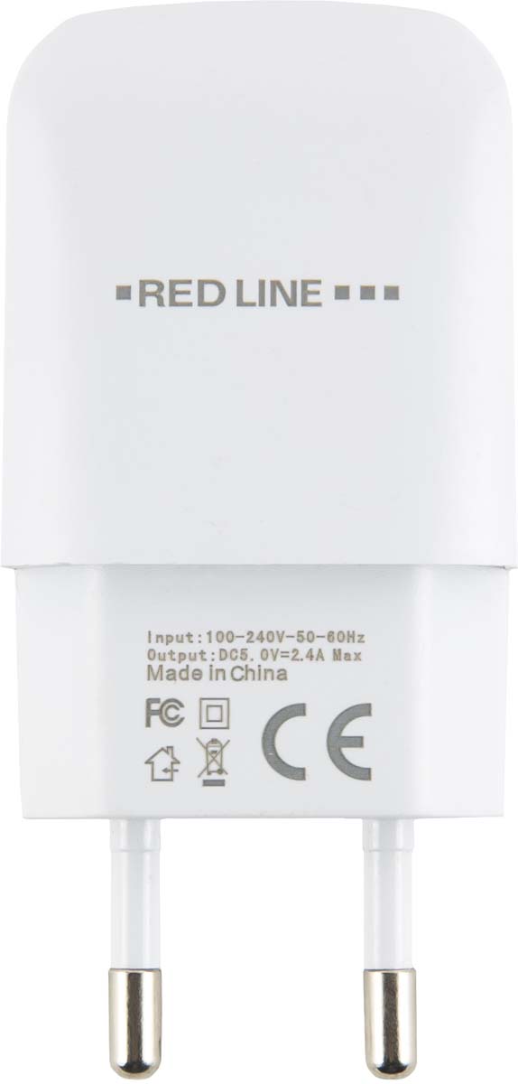 фото Red Line NTC-2.4А, White сетевое зарядное устройство + кабель Type-C