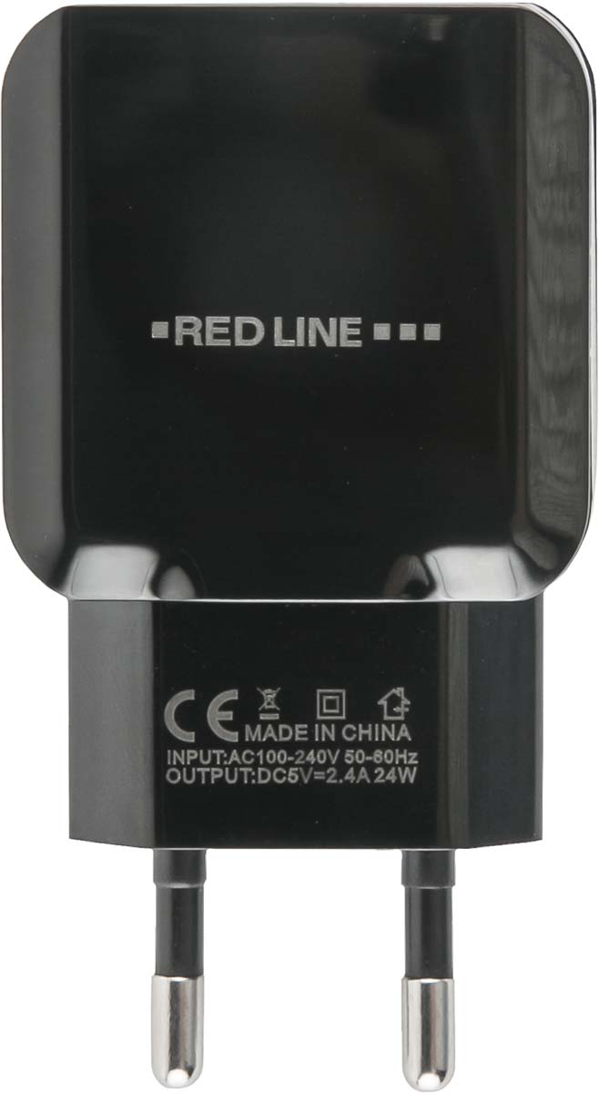 фото Red Line NC-2.4A, Black сетевое зарядное устройство + кабель micro USB