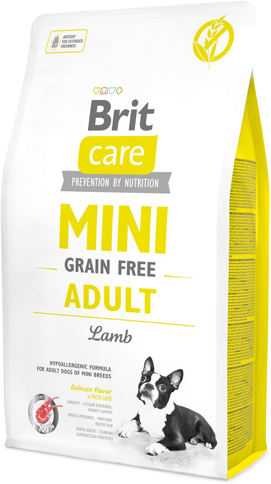 фото Корм сухой беззерновой Brit Care "Mini Grain Free Adult" для взрослых собак мини-пород, ягненок, 2 кг