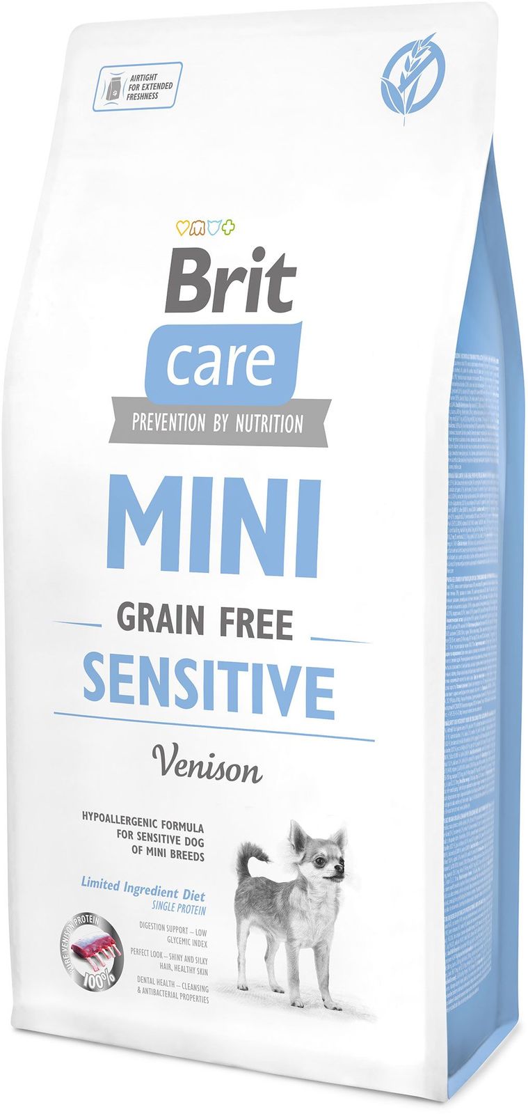 фото Корм сухой беззерновой Brit Care "Mini Sensitive Grain Free" для взрослых собак мини-пород, с чувствительным пищеварением, 7 кг