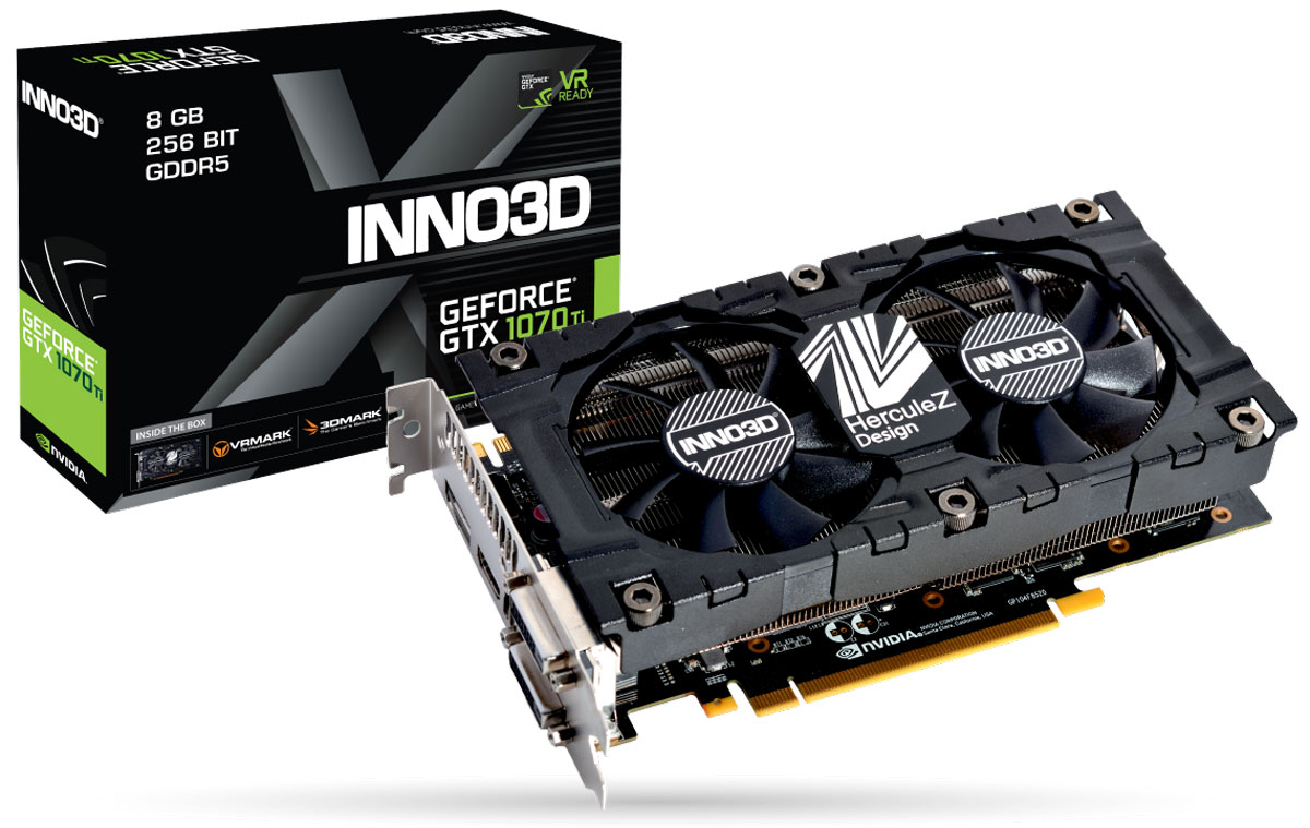 фото Видеокарта nVidia GeForce GTX1070 Ti Inno3D Twin X2 PCI-E 8192Mb, 107T-2SDN-P5DS