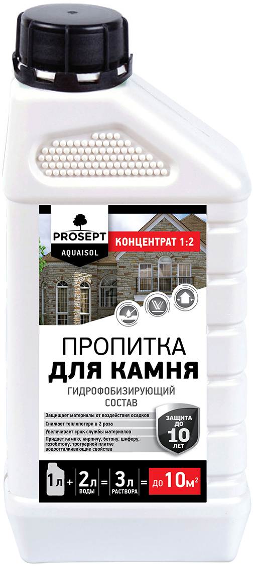 фото Пропитка для камня Prosept "Aquaisol", гидрофобизирующий состав, 1:2, 1 л