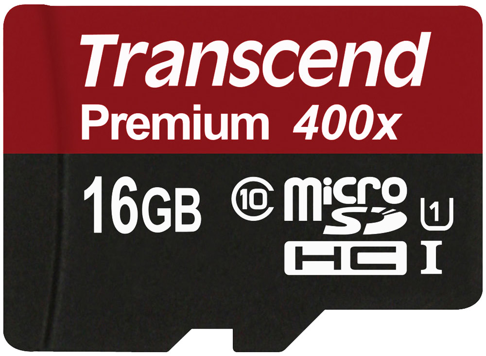 фото Transcend microSDHC Class 10 UHS-I 400x 16GB карта памяти с адаптером