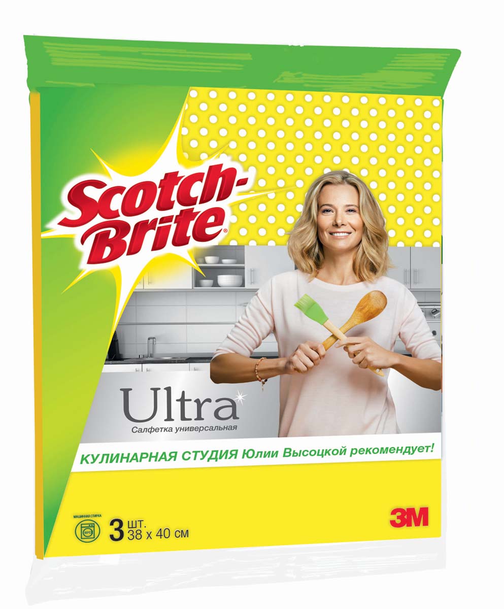 фото Салфетка для уборки Scotch-Brite "Ultra", универсальная, 38 х 40 см, 3 шт