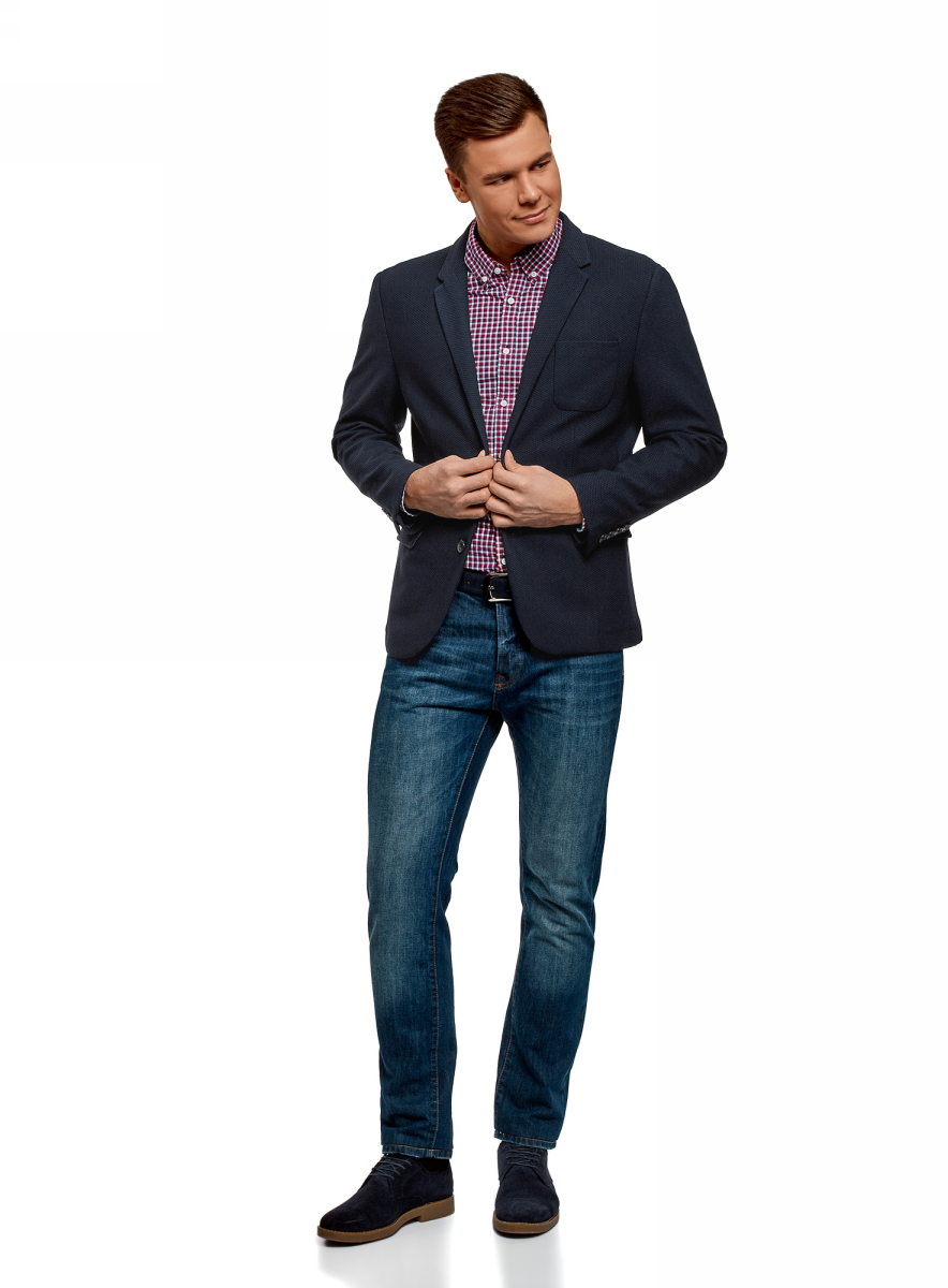 Классический пиджак и джинсы